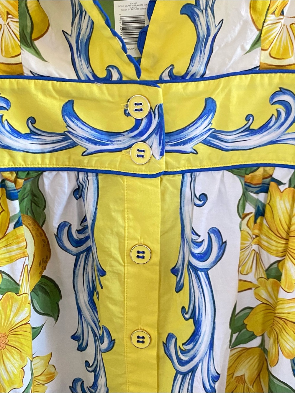 FARM RIO Off-White Sicily Scarf Organic Cotton Maxi Dress XL NWT - Picture 5 of 6